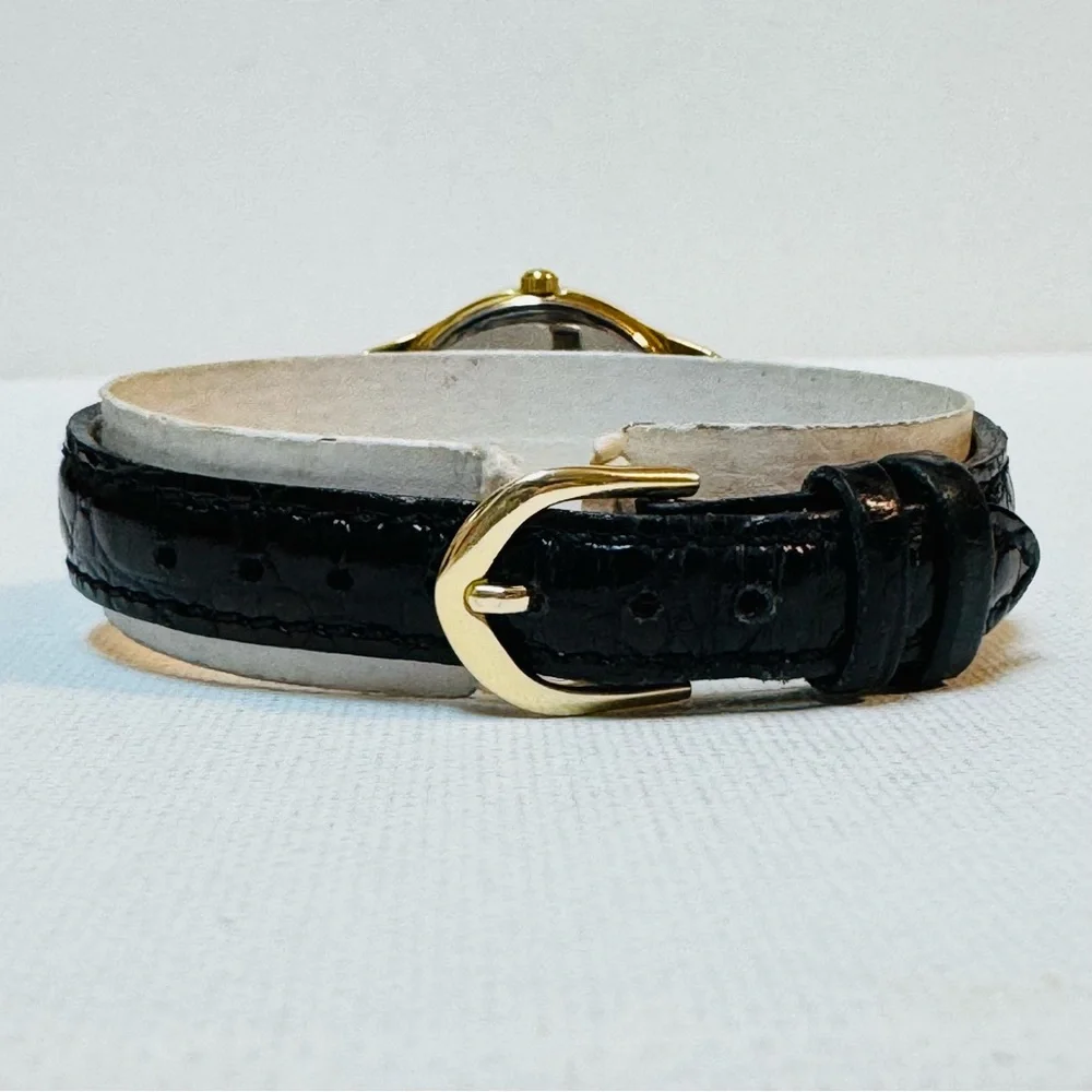 Seiko Pulsar 24mm Women's Day/Date Watch Gold Black Croco Leather VX83-X002 - Picture 7 of 14